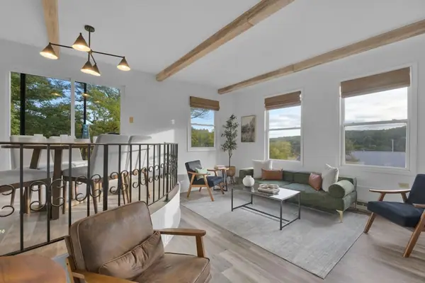 Bright living room with big windows