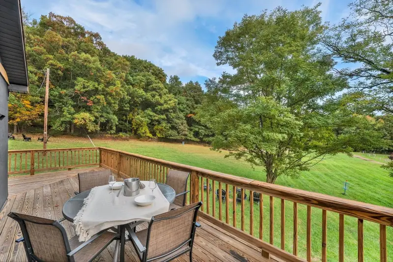 Deck overlooking the yard